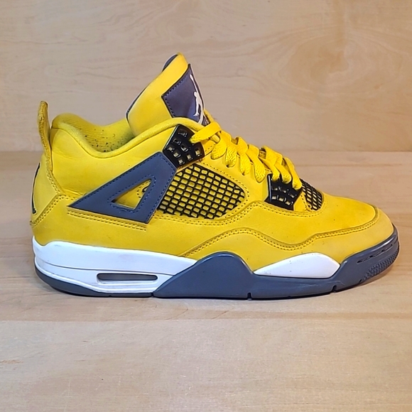 Air Jordan 4 Retro Lightning Yellow Mens Sneakers - Picture 1 of 10